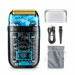 Электробритва шейвер VGR V-352 двойное лезвие чёрно-синий