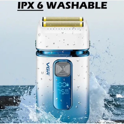 Электробритва шейвер VGR V-362 двоное лезвие бело-синий