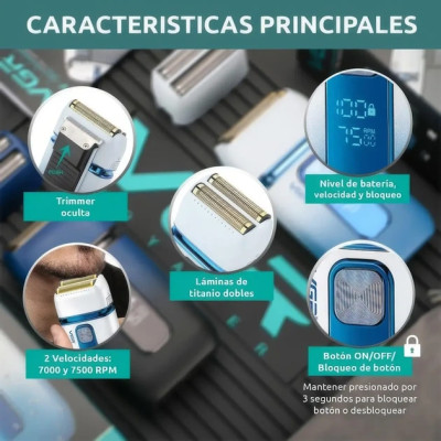 Электробритва шейвер VGR V-362 двоное лезвие бело-синий