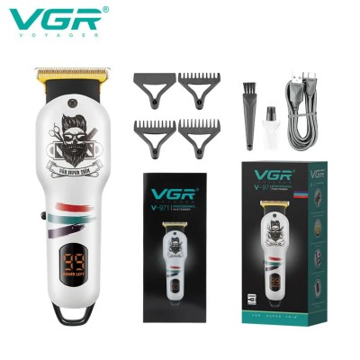 Машинка для стрижки волосся VGR V-971 тример для бороди та вусів білий