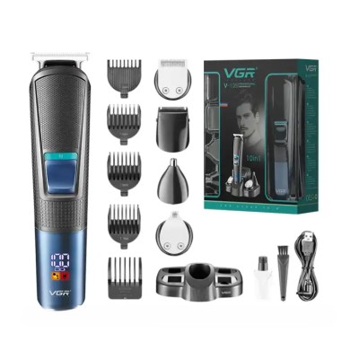 Набір для стрижки волосся VGR V-108 10 в 1 машинка, триммер, бритва