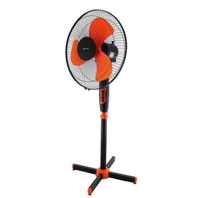Вентилятор напольный WX-1611 на 3 лопасти чёрно-оранжевый