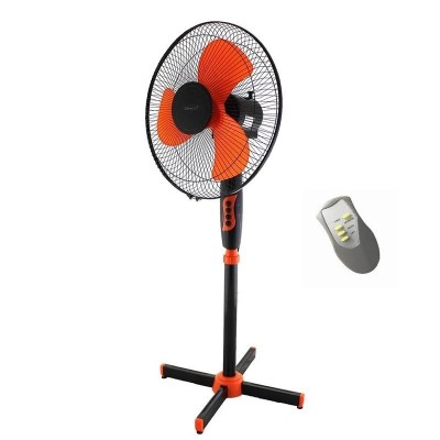 Вентилятор напольный Wimpex WX-1603 R с пультом и таймером чёрно-оранжевый
