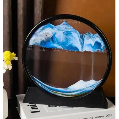 Пісочна картина Moving Sandscapes 3D 18см настільна синя, що рухається  