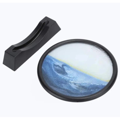 Пісочна картина Moving Sandscapes 3D 18см настільна синя, що рухається  