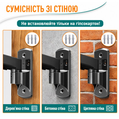 Крепление кронштейн поворотный монитора ELIVED EV023-DE 13-32 газовая пружина, выдвижное до 9кг