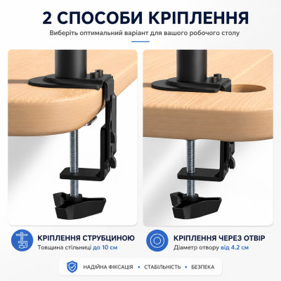 Крепление кронштейн поворотный для 2 мониторов Pholiten MD97442SE 13-27 выдвижное до 8кг