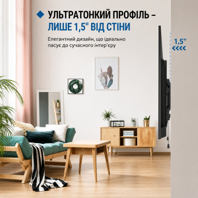 Крепление кронштейн для телевизора и монитора настенное BONTEC 118MB 37-85 до 60 кг