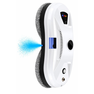 Робот для мойки окон умный с пультом ДУ Germatic W14S мойщик стеклоочиститель оконный пылесос щетка для мойки окон, зеркал, плитки, витрин, кафеля бело-черный