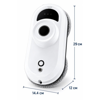 Робот для мойки окон умный с пультом ДУ мойщик стеклоочиститель оконный пылесос щетка для мойки окон, зеркал, плитки, витрин, кафеля бело-черный