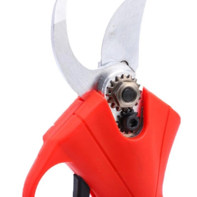 Секатор кусторез садовый аккумуляторный 21V 2 АКБ электрический портативный электросекатор, садовые ножницы в кейсе красный