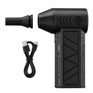 Турбовентилятор аккумуляторный ручной Mini Jet Fan воздуходувка с фонариком чёрный