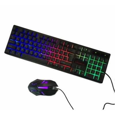 Комплект ігрова провідна клавіатура та миша HK-6300/KR-6300TZ з LED підсвічуванням