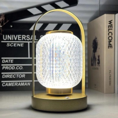 Настільна лампа нічник світильник акумуляторний D24 gold сенсорний 3 кольори свічення