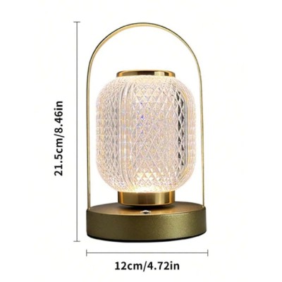 Настольная лампа ночник светильник аккумуляторный D24 gold сенсорный 3 цвета свечения
