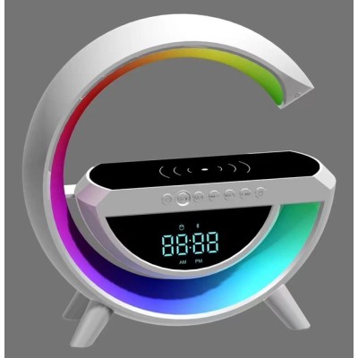 Настольная смарт лампа ночник G-smart BT-3401 RGB Rainbow Light-Wireless с Bluetooth колонкой беспроводная зарядка FM радио белый Refurbished