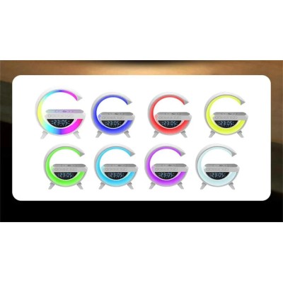 Настольная смарт лампа ночник G-smart BT-3401 RGB Rainbow Light-Wireless с Bluetooth колонкой беспроводная зарядка FM радио белый Refurbished
