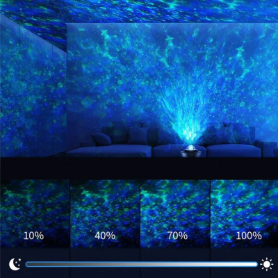 Ночник проектор галактика Galaxy з Bluetooth колонкою та пультом ДК, 10 режимів чорний