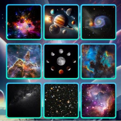 Ночник проектор звездного неба галактика Galaxy 19 сменных картриджей, домашний  планетарий белый Refurbished 
