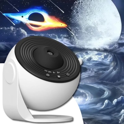 Ночник проектор звездного неба галактика Galaxy 19 сменных картриджей, домашний  планетарий белый Refurbished 