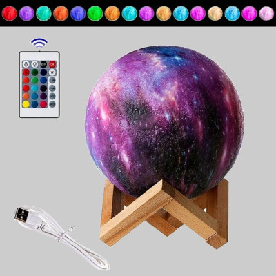 Нічник настільний Galaxy Magic 3D RGB moon light куля акумуляторна дитяча