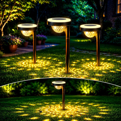 Садовый газонный светильник Созвездие на солнечной батарее с сумеречным датчиком чёрный