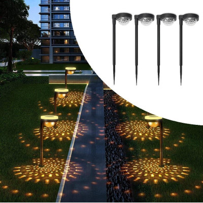 Садовый газонный светильник Созвездие на солнечной батарее с сумеречным датчиком чёрный