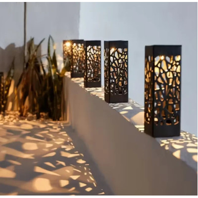 Садовый газонный светильник Neo на солнечной батарее с сумеречным датчиком чёрный