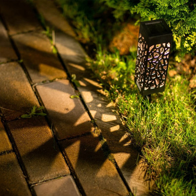 Садовый газонный светильник Neo на солнечной батарее с сумеречным датчиком чёрный