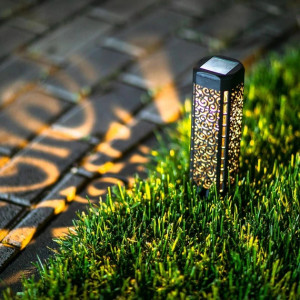 Садовый газонный светильник Neo на солнечной батарее с сумеречным датчиком чёрный