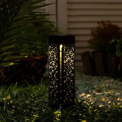 Садовый газонный светильник Neo на солнечной батарее с сумеречным датчиком чёрный