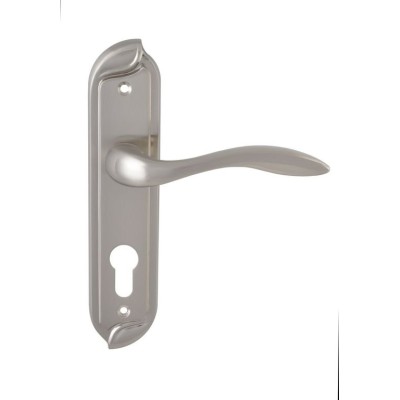 Ручка дверная VENICE на планке PZ 62 мм матовый никель (22 22) SIBA Z02 3K 22 22