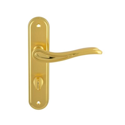 Ручка дверная MODENA на планке WC 62 мм матовое золото полированная золото (29 09) SIBA Z15 5K 29 09