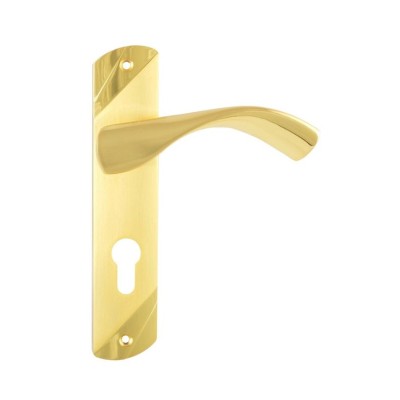 Ручка дверная SIENA на планке PZ 62 мм матовое золото полированная золото (29 09) SIBA Z04 3K 29 09