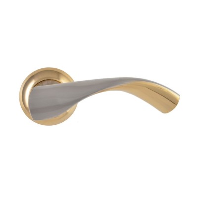 Ручка дверна SIENA на розетці R02 з коміром WC матовий нікель-темне золото (22 90) SIBA Z04 6 22 90