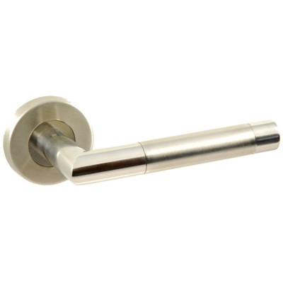 Ручка дверная PARIS с нержавеющей стали на розетке SSR01 матовый никель хром (22 07) SIBA SS01 0 22 07