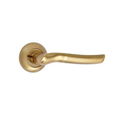 Ручка дверная на розетке SIBA Verona матовое золото/золото