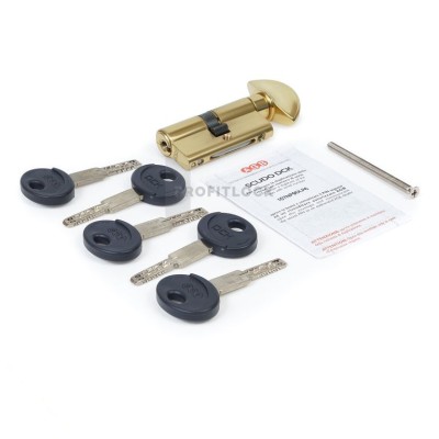 Циліндр dsk 110мм ключ-вороток 55х55 золото AGB C.120.10.50.50