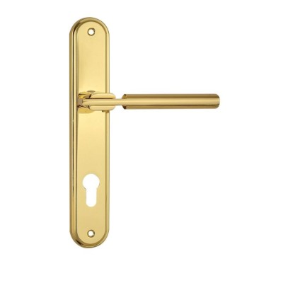 Дверна ручка ASSISI на планці PZ 85 мм матове золото полірована золото (22 07) SIBA Z22 3 29 09