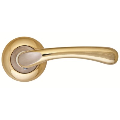 Ручка дверная PALERMO на розетке R02 матовый никель темное золото (90 22) SIBA Z14 0 90 22