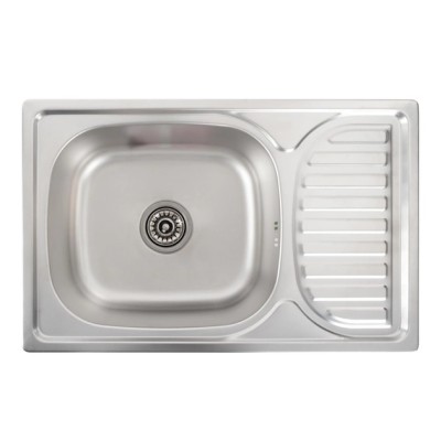 Кухонна мийка з нержавіючої сталі Platinum ДЕКОР 6642 (0,8/180 мм)