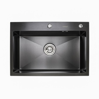 Мийка кухонна Platinum Handmade PVD 650x450x220 чорна