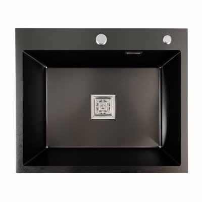 Мийка кухонна Platinum Handmade 60x50 (600x500x230 мм) PVD чорна HSB