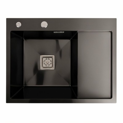 Мийка кухонна Platinum Handmade PVD 65x50 L чорна