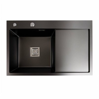 Мойка кухонная Platinum Handmade 78x50В L PVD чёрная