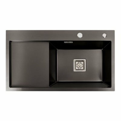 Мийка кухонна Platinum Handmade PVD 780x430x220 R чорна