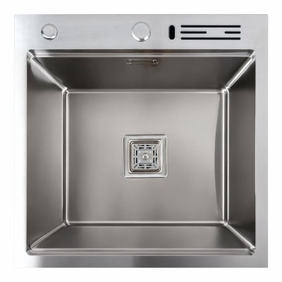 Мойка кухонная Platinum Handmade PVD 50х50х23 с подставкой для ножей