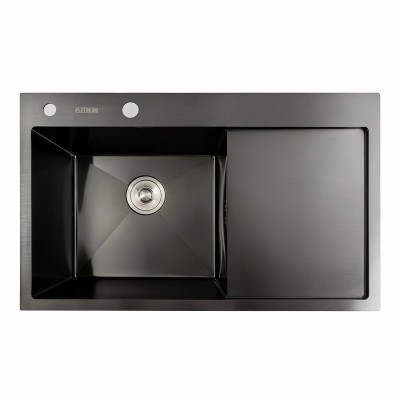 Мойка кухонная Platinum Handmade PVD 78x48 L чёрная
