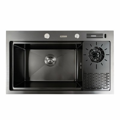 Мойка кухонная Platinum Handmade PVD 78x46 чёрная