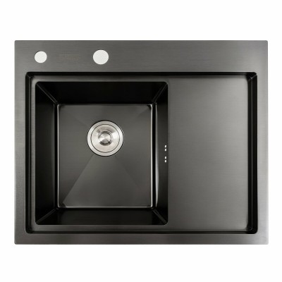 Мийка кухонна Platinum Handmade PVD 58x48 L чорна
